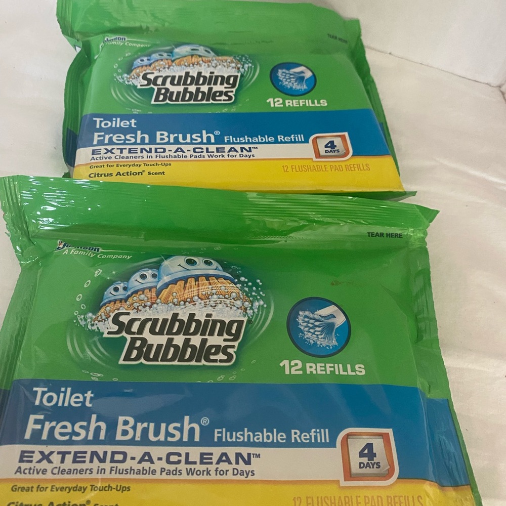 Scrubbing Bubbles Toilet Fresh Brush Refills 2 Packs of 12. NOS Sealed